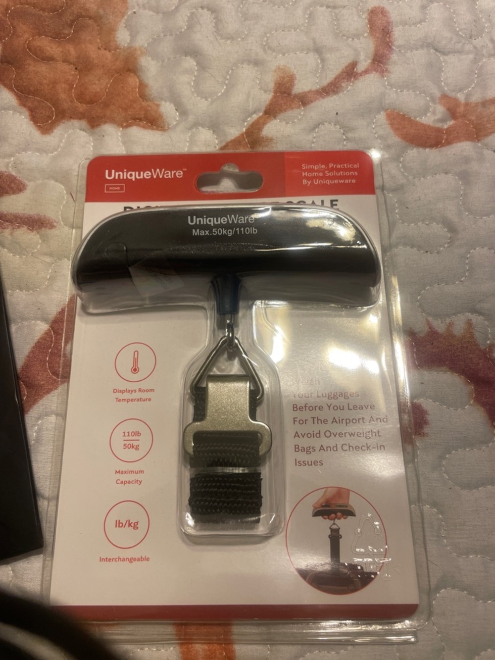 UniqueWare Digital Luggage Scale in Black